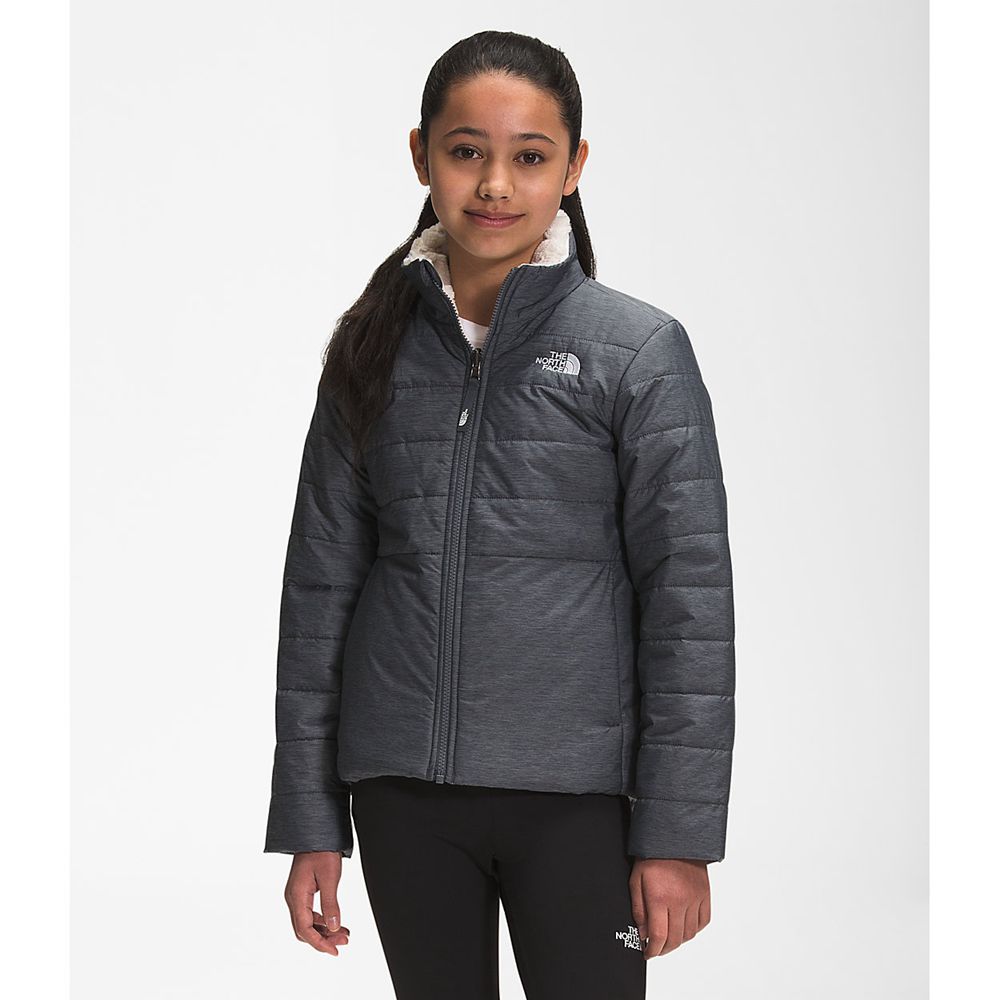 The North Face Jackets Girls Australia - The North Face Reversible Mossbud Swirl Grey / White (GVC-7